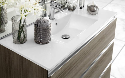 Dafne Italian Design Mobile da bagno Vichy colore eucalipto grigio sfumato cm 101x46x189 (base, lavabo, specchio, pensile)
