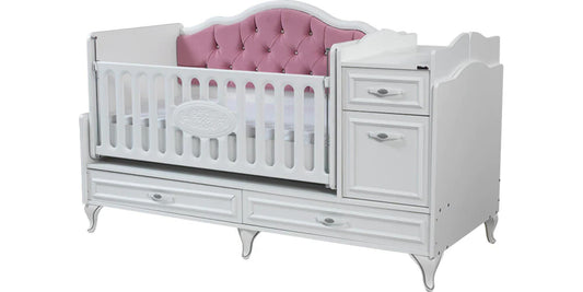 Dafne Italian Design Cameretta da neonata Angel Bianca con Letto evolutivo.