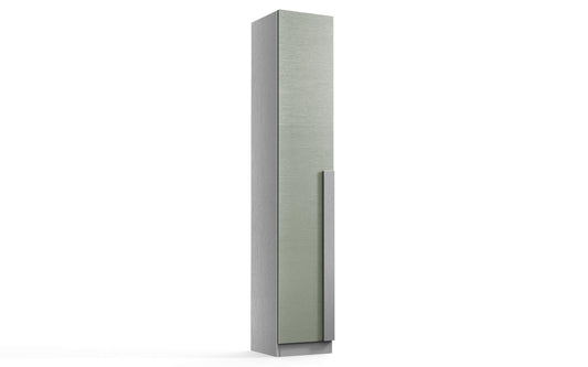 Mobile da bagno "Sandie" grigio chiaro e verde: componibile cm 101x46x189 (base, lavabo, specchio, pensile) - colonna anta sx cm. 35x34x189 - mobile 5 cassetti cm 35x34x85, colonna anta dx 35x34x164