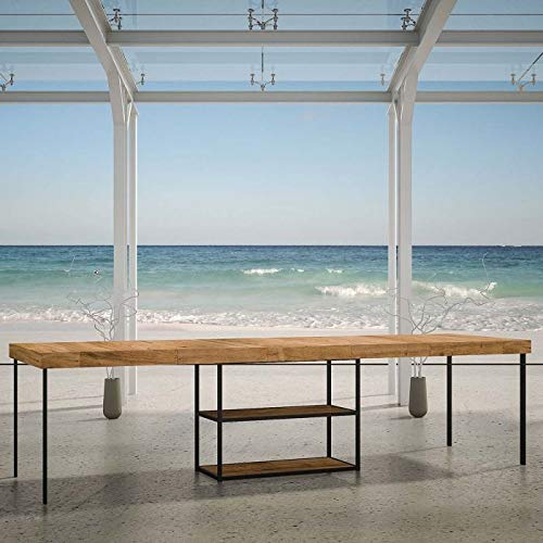 Dafne Italian Design Consolle allungabile Plano Premium Quercia Natura Telaio Antracite