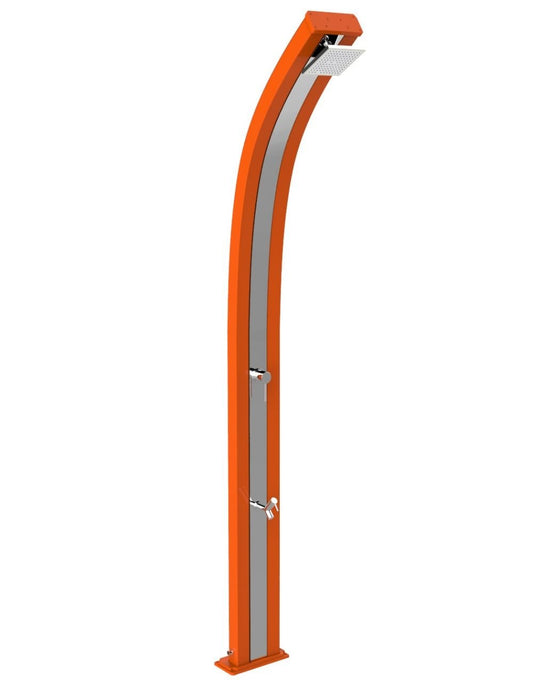 ARKEMA Doccia ecologica solare con lavapiedi Spring Arancio e Inox