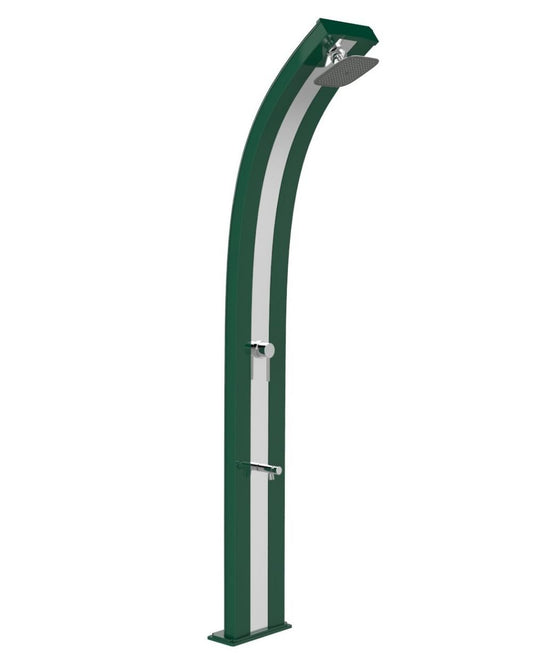 Arkema Design Doccia solare da giardino con Lavapiedi Dada Verde e Inox D320/6016-I