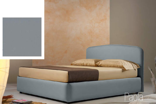 Dafne Italian Design Letto una piazza e mezza contenitore, similpelle lavabile, colore grigio - Dimensioni: Larghezza 138 x 210 x H 114 cm - per materasso 120 x 190. - 100% Made in Italy (SFI)