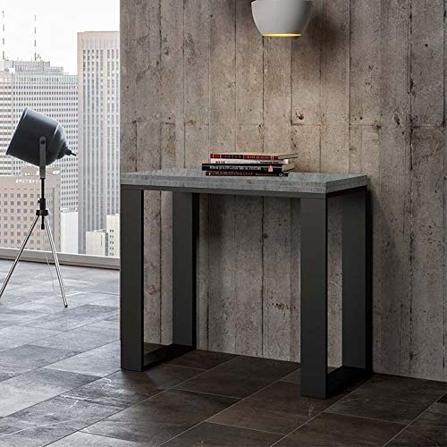 Itamoby Tecno Libra Consolle Allungabile, Pannelli di nobilitato, Cemento/Antracite, 90 cm x 45 cm x 80 cm
