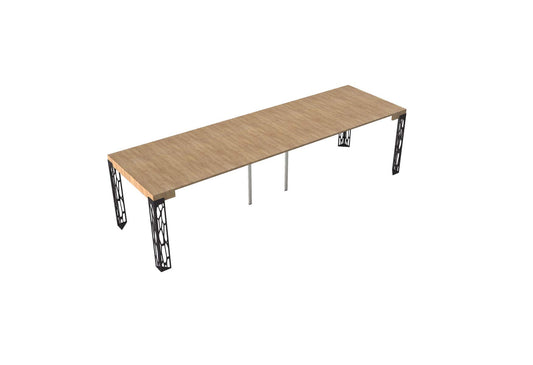 Itamoby Consolle allungabile Ghibli Small, Pannelli di Nobilitato, Quercia Natura & Telaio Antracite, L.90 P.40 H.77 (allungabile Fino a 196 cm con Tre allunghe)