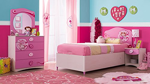 Dafne Italian Design Com? stile principessa, H. 79 X P. 41 X L.75 misure specchio H. 68 x L. 64 x P. 2 cm