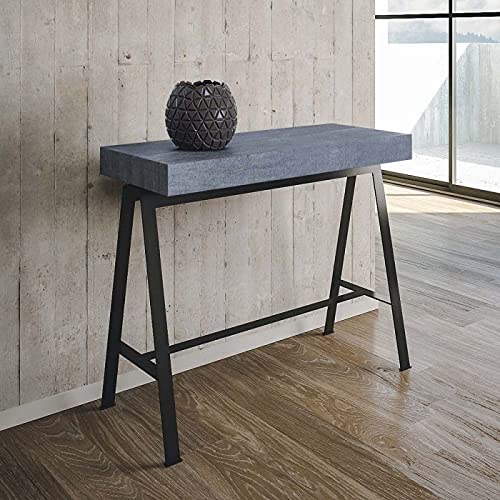Dafne Italian Design Consolle allungabile Banco Cemento Telaio Antracite