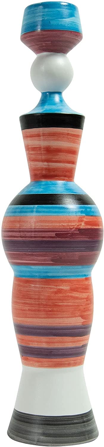 Ornamento a forma di donna stilizzata in ceramica artistica; Arredamento moderno per la casa. Fatto in Italia