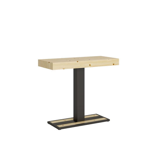Dafne Italian Design Consolle allungabile Capital Small Abete Natura Telaio Antracite