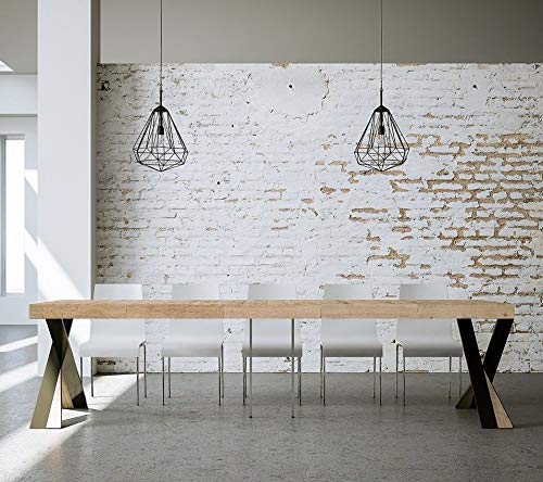 Itamoby Diago Premium 90cm Consolle Allungabile, Pannelli di nobilitato, Quercia Natura/Antracite, 90 cm x 40 cm x 77 cm