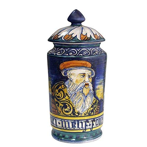 Dafne Italian Design Simonetti Vaso dipinto a mano in ceramica artistica di Castelli Italia H cm 25 Serie Orsini Colonna