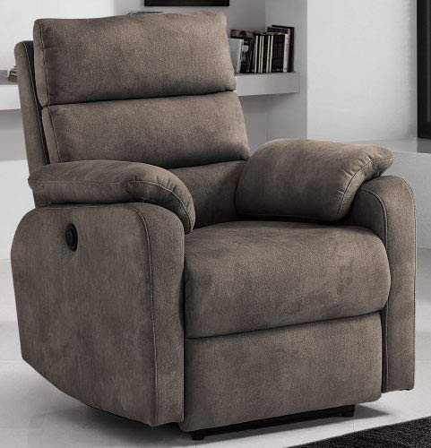 Dafne Italian Design Poltrona relax elettrica - similpelle - Poltrona con recliner elettrico - cm. 88 x 95 x 99h (STD)