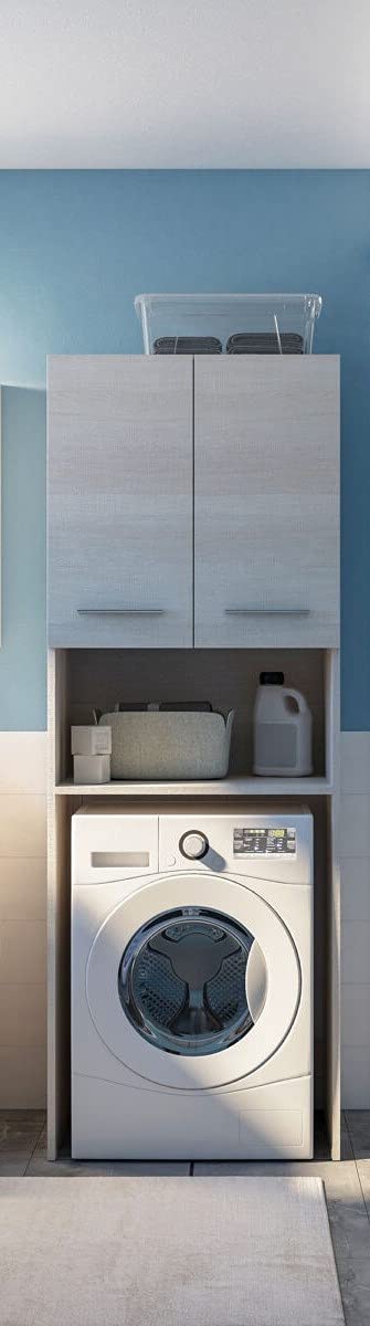 Dafne Italian Design Mobile Lavanderia Porta Lavatrice Rovere Tranchè Chiaro Misura Colonna L.70 cm P.50 cm
