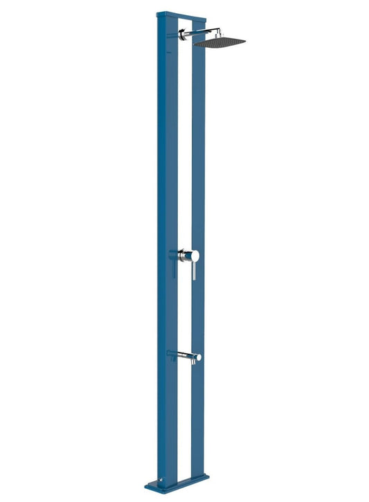 ARKEMA Doccia esterna con Lavapiedi Dada S Blu con fascia Inox