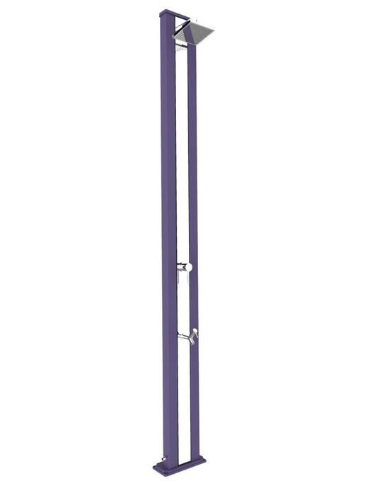 Arkema Design Doccia in alluminio dal design dritto Spring S con banda inox A225/4005-I viola