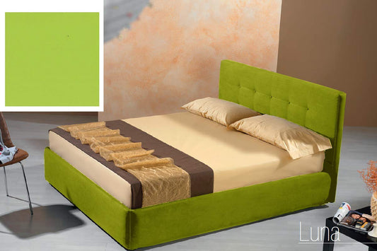 Dafne Italian Design Letto matrimoniale contenitore, similpelle lavabile, colore verde lime - Dimensioni: Larghezza 176 x 220 x H 100 cm - per materasso 160 x 200. - 100% Made in Italy (SFI)