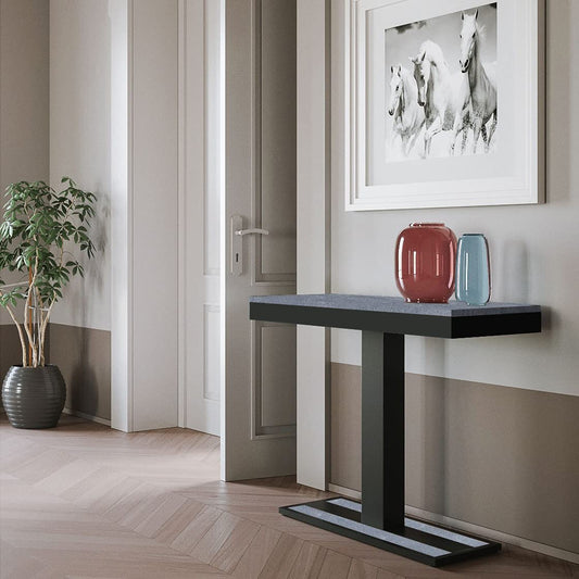 Dafne Italian Design Consolle allungabile Capital Evolution Small Cemento Telaio Antracite