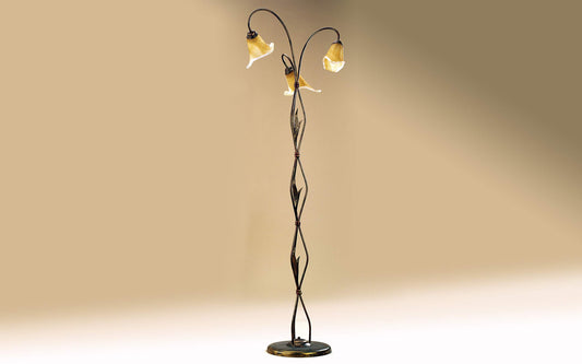 Dafnedesign.com - Piantana ottone fiori e foglie - Dimensioni: cm. 52 x 52 x 182h - (DFL)