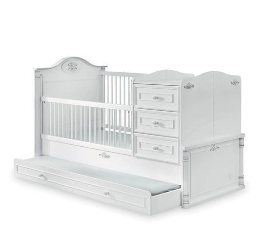 Dafne Italian Design Lettino Trasformabile Romantic per Bebè (con Letto Genitore) (80x180 Cm)