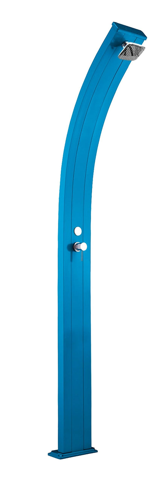 Doccia a riscaldamento solare Arkema A100/5012 Spring Blu Doccia solare dal design curvo in alluminio