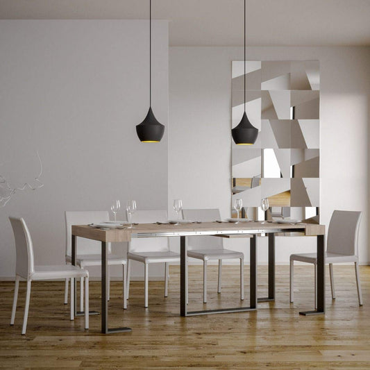 Dafne Italian Design Consolle allungabile Futura Quercia Natura Telaio Antracite