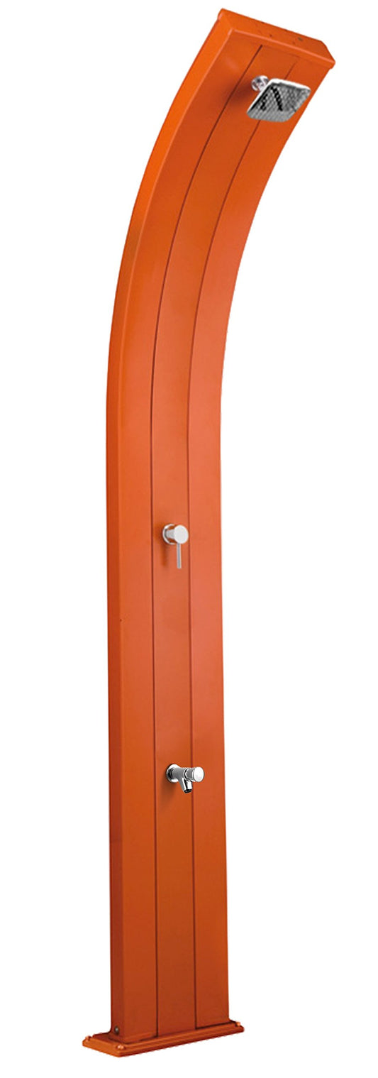 Doccia Tradizionale per Interno e Esterno Arkema DADA con Miscelatore e Lavapiedi Doccia in Alluminio Curva ARKEMA D325 2009 Colore Arancio