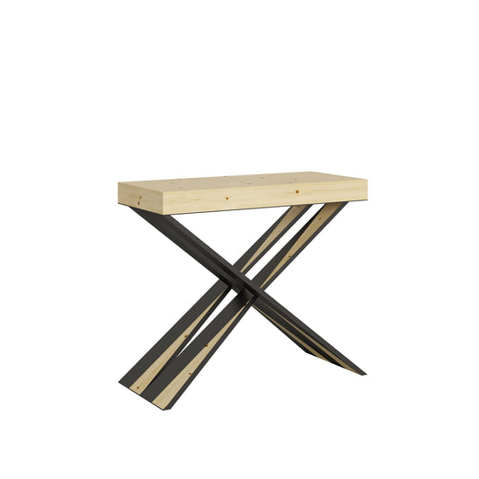 Dafne Italian Design Consolle allungabile Lilla Small Abete Natura Telaio Antracite