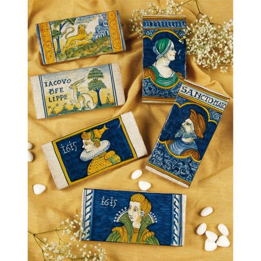 Set bomboniere battesimo e comunione 20 pezzi: mattoncini in ceramica - Dimensioni: 3,9 x 7,8 h 1,8 cm. Made in Italy.