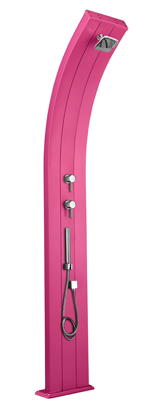 Doccia solare in alluminio Arkema Design D340/4003 Dada Fuxia design curvo