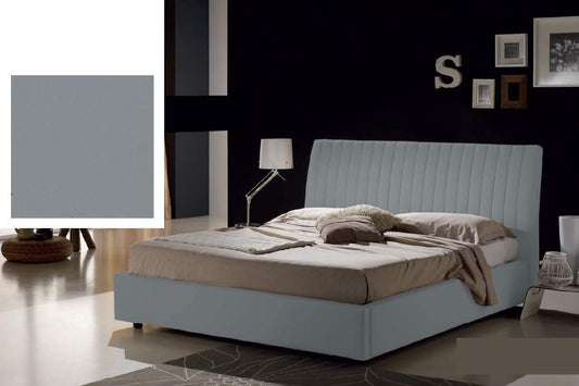 Dafne Italian Design Letto matrimoniale contenitore, similpelle, grigio - 178x218xH110cm - per materasso 160x190-100% Made in Italy