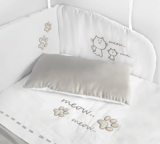 Dafne Italian Design Set Biancheria da Letto per Lettino da Comodino Cat Boy