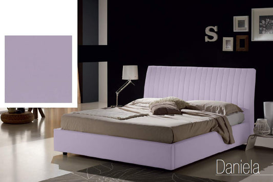 Dafne Italian Design Letto una piazza e mezza contenitore, similpelle lavabile, colore viola glicine - Dimensioni: Larghezza 138 x 228 x H 110 cm - per materasso 120 x 200. - 100% Made in Italy (SFI)