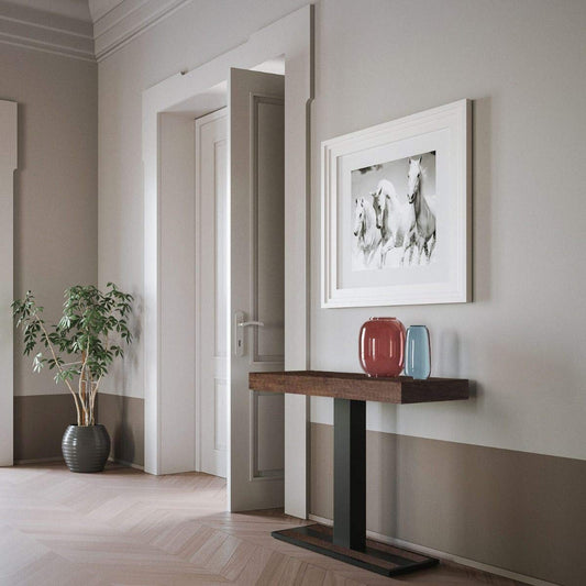 Dafne Italian Design Consolle allungabile Capital Small Noce Telaio Antracite