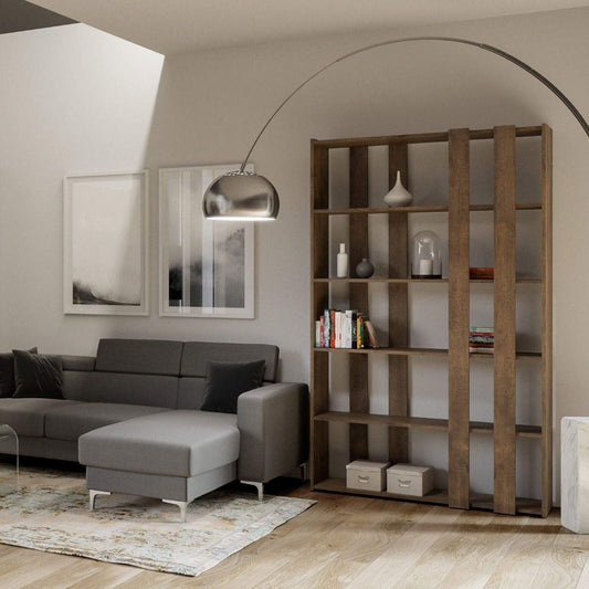 Dafne Italian Design Libreria Composizione Small A Kato 6R 2 fianchi 4 fasce lunghe Noce