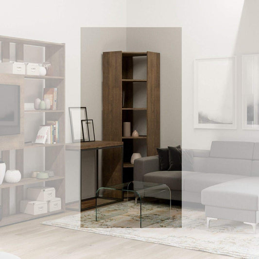 Dafne Italian Design Libreria Composizione Kato Angolo A Noce 6 Ripiani 2 fianchi + 2 fasce retro