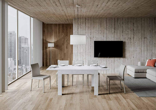 Itamoby Tavolo Bibi 90x120 Bianco Frassino allungabile a 180 cm.