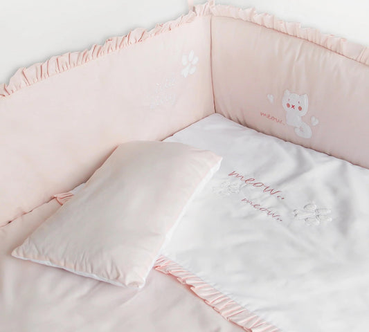 Dafne Italian Design Set Biancheria da Letto per Lettino da Comodino Cat Girl