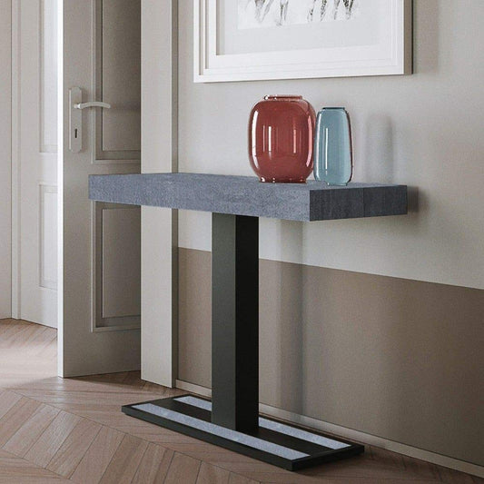 Dafne Italian Design Consolle allungabile Capital Premium Small Cemento Telaio Antracite