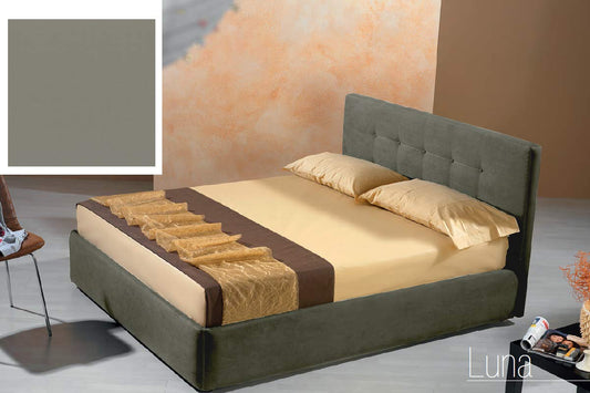 Dafne Italian Design Letto una piazza e mezza contenitore imbottito, similpelle lavabile, colore grigio - Dimensioni: 136 x 220 x H 100 cm - per materasso 120 x 200. - 100% Made in Italy (SFI)