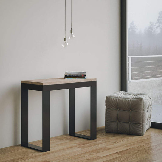 Dafne Italian Design Consolle allungabile Tecno Evolution Quercia Natura Telaio Antracite