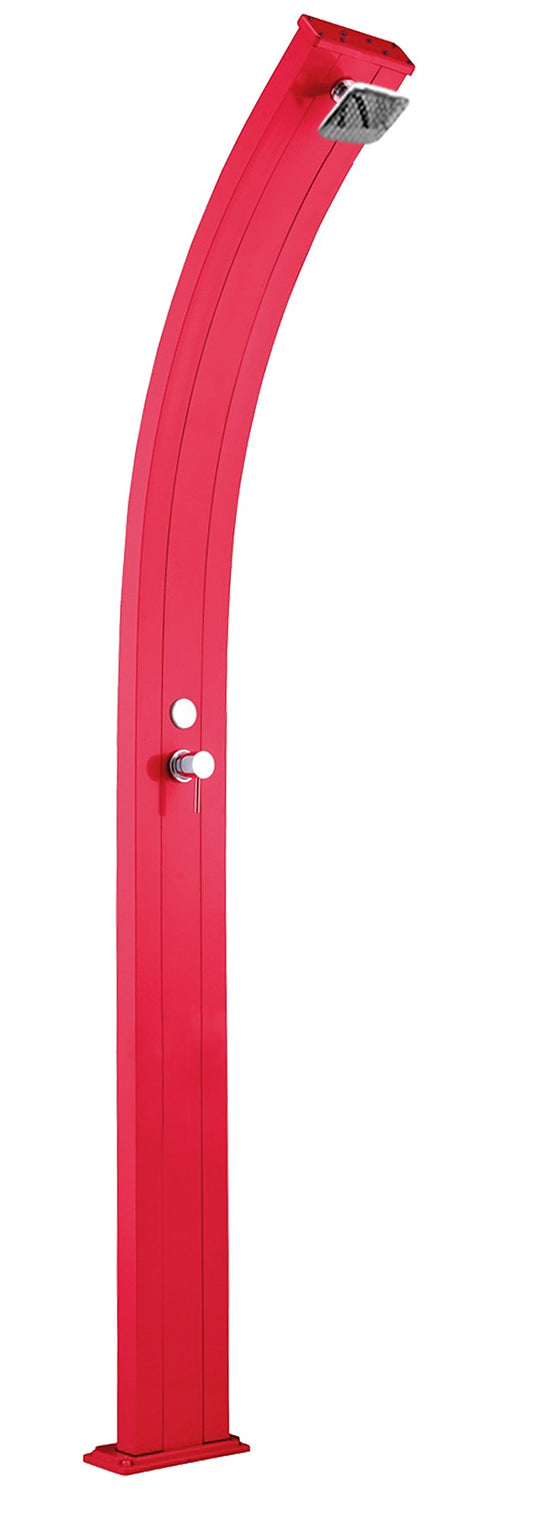 Doccia classica da interno e esterno Arkema Spring Ingresso acqua calda e acqua fredda regolabile con Miscelatore Doccia Curva Altezza 224 cm ARKEMA A105 3027 Colore Rosso Cherry