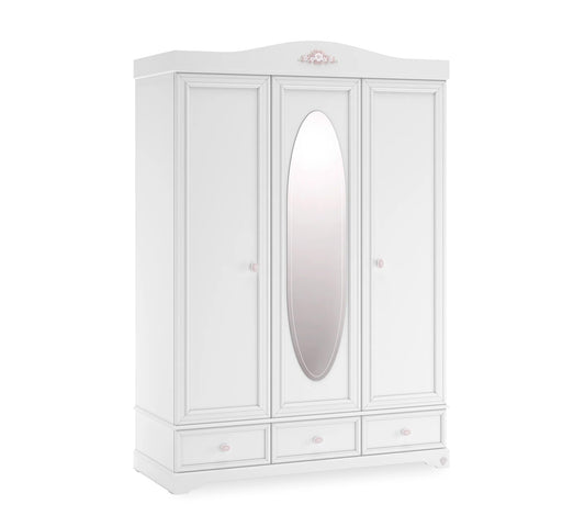 Dafne Italian Design Armadio Rustico Bianco 3 Ante