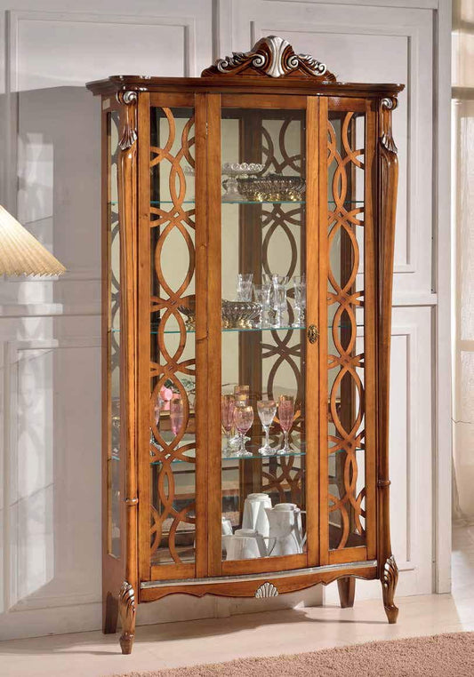 Dafne Italian Design Vetrina Stile Classico Noce (cm. L. 109 - P. 40 - H. 212) (TVG)