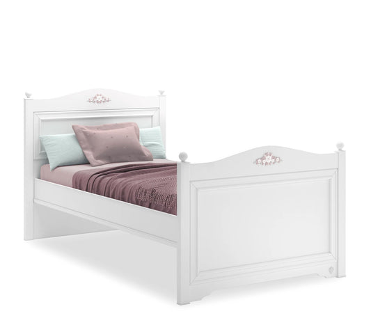 Dafne Italian Design Letto Rustico Bianco (120x200 Cm)