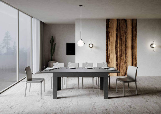 Itamoby Tavolo Bibi 90x160 Antracite Spatolato allungabile a 220 cm.