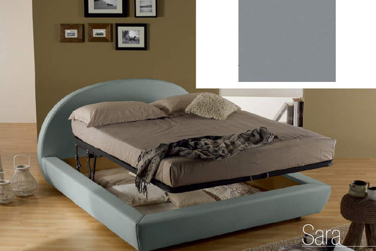 Dafne Italian Design Letto matrimoniale contenitore, similpelle, grigio - 194x230xH114 cm - per materasso 160x200-100% Made in Italy