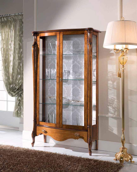 Dafne Italian Design Vetrina Stile Classico Noce (cm. L. 107 - P. 39 - H. 183) (TVG)