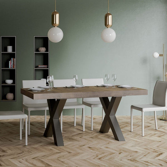 Dafne Italian Design Tavolo Traffic Fix piano Noce 90x160 telaio Antracite