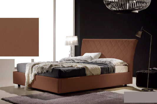Dafne Italian Design Letto matrimoniale contenitore, similpelle lavabile, trapuntato, colore marrone - Dimensioni: Larghezza 178 x 228 x H 110 cm - per materasso 160 x 200. - 100% Made in Italy (SFI)