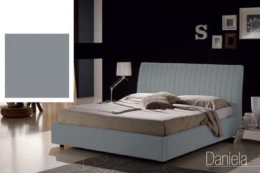 Dafne Italian Design Letto una piazza e mezza contenitore, similpelle lavabile, colore grigio - Dimensioni: Larghezza 138 x 228 x H 110 cm - per materasso 120 x 200. - 100% Made in Italy (SFI)